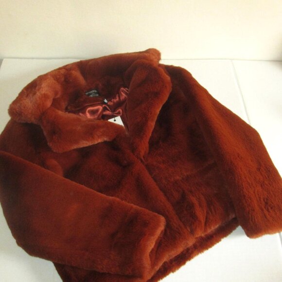 MINKPINK Faux Fur Jacket Size SMALL in Ginger New with tag $189 - Picture 2 of 12